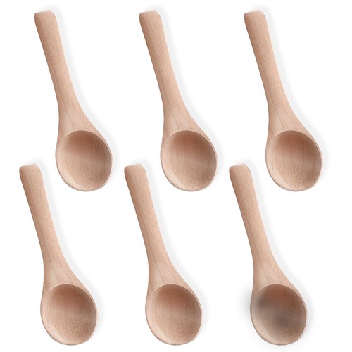 6pcs salt spoon small - salt, wooden